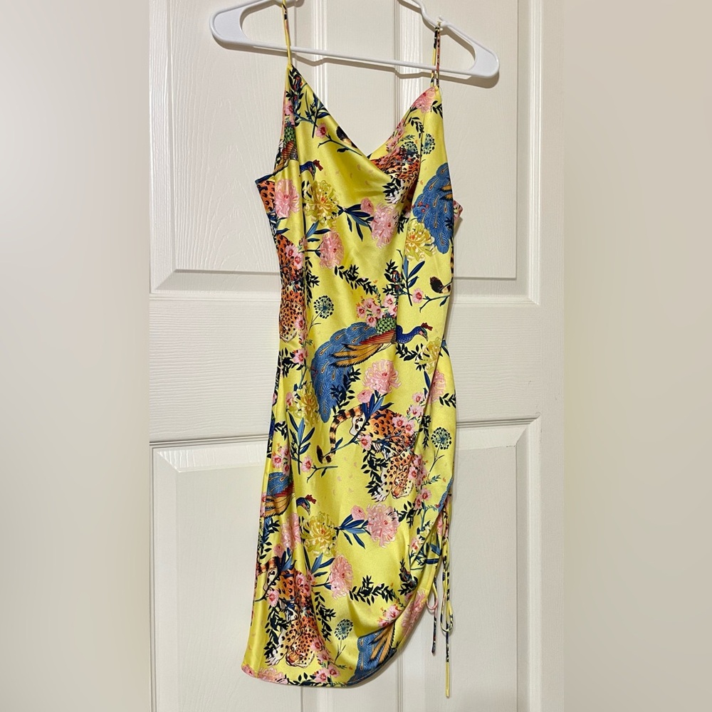 FOREVER 21 Yellow Satin Mini Dress